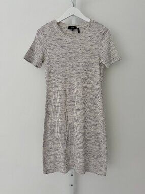 THEORY LIGHT DENIM MELANGE COTTON RIB KNIT DRESS SIZE M NWOTS!
